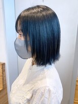 アイティーバイアルバム 下北沢店(IT by ALBUM)&nbsp;ブルーブラック_外ハネボブセクションカラー_ba361321