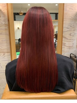 カノエ(canoe) レッド/ロング/髪質改善縮毛矯正/髪質改善/韓国風/韓国ヘア