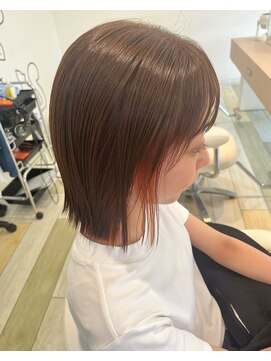 ヘアークラフト アニー 南郷18丁目店(HAIR CRAFT Annie) インナーカラー×コーラルピンク