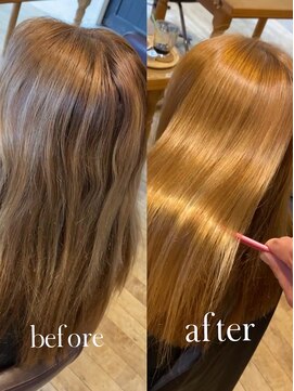 ヘアスペース リズム グリーン(Hair space Rizm green) 美髪縮毛矯正　ハイライト毛