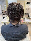 多毛　クセ毛　白髪　50代女性　クセを活かしたウルフカット