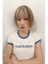 レコ 渋谷(LECO)&nbsp;ケアブリーチハイトーンベージュボブカット