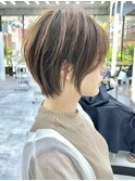 大人ショートボブ丸みショートカットマッシュショート前髪あり