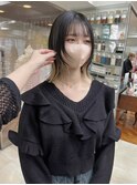 【ミディアムウルフ×インナーカラー】