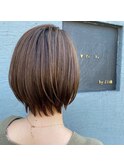 丸みショート/ニュアンスカラー/ベージュ/丸みシルエット/小顔
