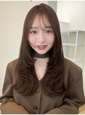 美髪レイヤーカット/顔まわりレイヤー/くびれミディアムレイヤー