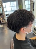 緩めツイストスパイラルパーマ波巻きパーマメンズパーマ20代30代