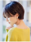ひし形シルエットの大人ショートボブ20代30代40代50代