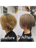 ヘアサロン ドットプラス 町田店(dot. plus)&nbsp;【フジタアヤコ】白髪ぼかし/ロイヤルベージュ/ショート/町田