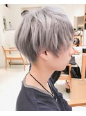 毛束マッシュショート/ホワイトシルバーカラー