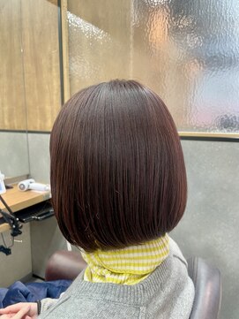 深みピンクバイオレットの艶ボブ♪