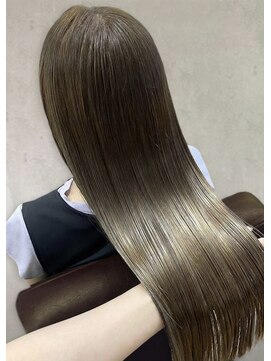 30代40代向け◎オリーブグレーメテオストレート大人上品冬髪