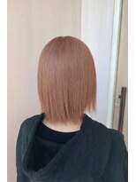 コレロ ヘアー(KORERO hair)&nbsp;ピンクベージュ×外ハネ切りっぱなしボブ