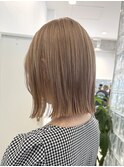 ハイトーンハッシュボブレイヤーミルクティーモカベージュ韓国