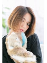 ヘアアンドビューティー ミック(Hair & Beauty miq)&nbsp;3Dカラーで立体感！前下がりのミニマムボブ