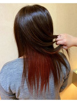 ジプソ(Gypso Hair salon) インナーカラーレッドオレンジ