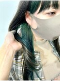前髪インナー_フェイスフレーミング_グリーンカラー_25