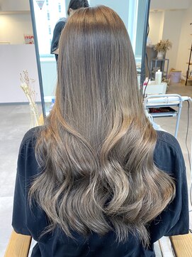 ミョンシル ブリーチなしミルクティグレー