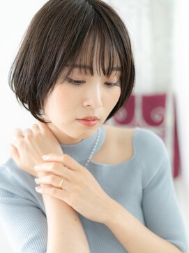 ドクターズ サロン ラブ(Dr's Salon LAB) 黒髪くすみカラー大人かわいい丸みショートg古河20代30代40代
