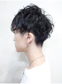 マッシュパーマ波巻き束感ショート黒髪/横浜/横浜西口