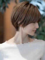 イオ 本厚木(io)&nbsp;20代30代丸みショート似合わせカットシースルーバングハイライト
