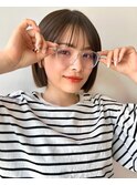 ボブ/似合わせカット/大人ガーリー/ダークアッシュ/縮毛矯正