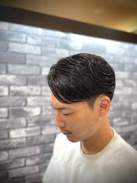 プラウド(PROUD) 七三オールバック　ツイストパーマ　ビジネス　かき上げヘア