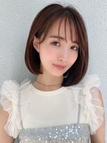 20代30代40代大人かわいい 小顔 前下がりボブ  ひし形シルエット