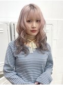 ホワイトピンク×グレーのグラデーションカラー