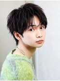 コンマバング(ナチュラルショート)ハーフアップ