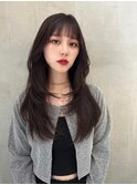 ワイドバングイメチェン美髪外ハネボブ+レイヤーカット韓国/大宮