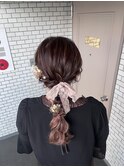 編みおろし リボンアレンジ 参列ヘア イベントヘア ライブヘア