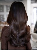 ☆フェミニンロング大人かわいいぱっつん前髪レイヤーカット小顔