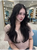 ロングレイヤーカット/韓国ヘア/顔まわり/前髪/髪質改善/上通り