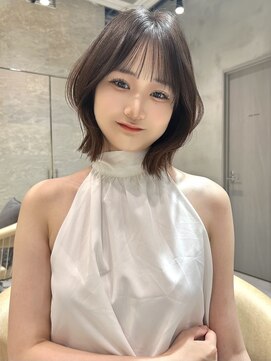 レーヴバイロンド 仙台(Reve by Lond) 韓国風顔まわりレイヤーボブアプリコットオレンジ髪質改善仙台