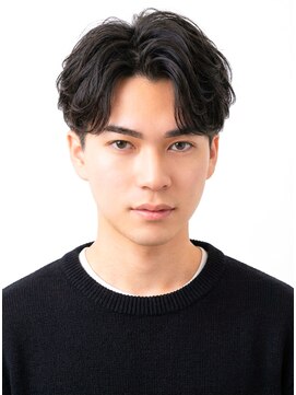 波巻きパーマ/センターパート/ニュアンスパーマ/メンズマッシュ