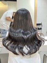 ブレンド 渋谷(BLend) ハイライトカラーくびれヘアアプリコットオレンジ