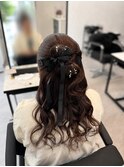 タイトハーフアップ