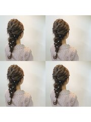 【e.ll grande】結婚式にオススメ！編み込みヘアアレンジ