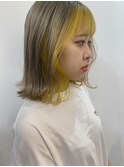【NAiVE hair】ホワイトベージュ★インナーイエロー