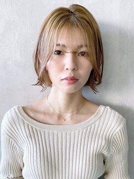 アイティーバイアルバム 八王子店(IT by ALBUM) ナチュラルボブ_マロンベージュAラインボブかきあげロング_8349