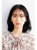 ペールベージュセクションカラーグラデーションカラー外ハネボブ