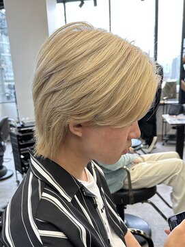 エルマーク(L-MARK) マッシュウルフダブルカラーブリーチツーブロックメンズウルフ