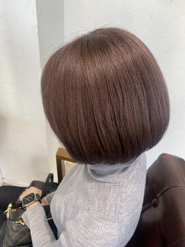 ハーツ(Heart's) 白髪ぼかしハイライトAWピンクブラウンボブ