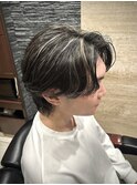 メッシュ×センターパート