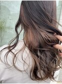 インナーカラー×ベージュ