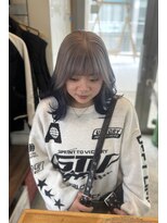 シールドヘアー 沖縄 新都心(C'LD Hair)&nbsp;ルーツカラー◇シルバーベージュ～ネイビーブルー