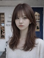 ミリール (Mireel)&nbsp;アッシュブラウン　シースルー　ゆる巻き　ナチュラルレイヤー