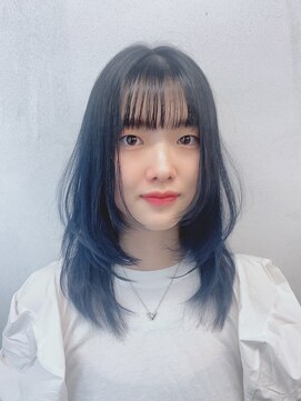 アンジェリカ 名古屋店(ANGELICA) ミディアムレイヤー×ネイビーブルー【川見駿行】