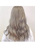 外国人風ホワイトベージュブロンドカラーウェーブヨシンモリヘア